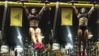 Fit Women Workout 2019  SLOW MO Kessia Mirellys hanging ab raises Part  201 [upl. by Llerod]