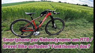 Smartphone beim Bikepacking aufladen  SON 28 Nabendynamo und Sinewave Cycles Revolution Ladegerät [upl. by Ahsot]