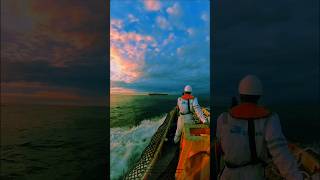 Workboat at sea Offshore sunset Закат солнца в море моряк landscape seaman [upl. by Cleve385]