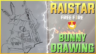 Raistar Bunny Bundle Drawing🤫  Free Fire [upl. by Oicaro]