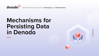 Mechanisms for Persisting Data with Denodo Course Overview [upl. by Jamel727]