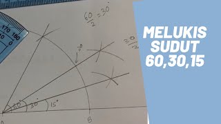 Matematik Tingkatan 1  melukis sudut 603015 [upl. by Gilbertina]