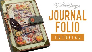 Journal Folio Tutorial  Magnet Snap Button Closure  Autumn Flowers Crafting Printables [upl. by Dweck416]