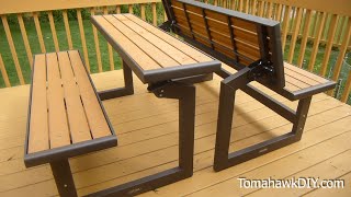 Awesome Convertable Picnic Table  Bench Review [upl. by Eladroc]