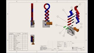 Plano de ensamblaje y lista de materiales en Solidworks 2018 [upl. by Casey724]