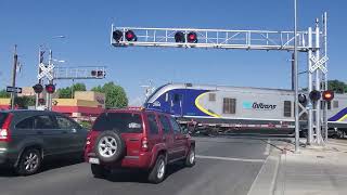 Amtrak California San Joaquin train 717 passing McKinley Ave Fresno ca FREAKING 2104 [upl. by Sihun260]