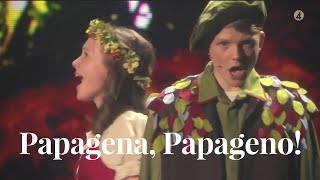 Papagena Papageno  Aksel Rykkvin 15y amp Inga LohneOtterstad 14y  quotStjärnornas stjärnaquot [upl. by Ojeitak]