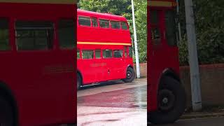 A classic red routemaster bus leaving Epping station [upl. by Aerdna]