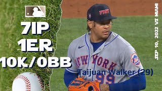 Taijuan Walker 10K game  Sep 11 2022  MLB highlights [upl. by Furey472]