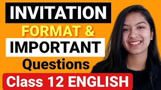 Invitation amp RepliesAll Formats amp Important Questions For Class 12 English Board englishclass12 [upl. by Tamiko727]