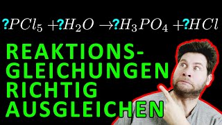 Reaktionsgleichungen ausgleichen und aufstellen  mit Beispielen  einfach erklärt [upl. by Amsirahc]