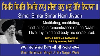 Simar Simar Simar Nam Jivaan By Bhai Harjinder Singh Ji Sri Nagar Wale [upl. by Sheila]