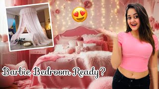 Bindass Kavya Pink Barbie Room Interior Decoration Shopping for New House Diwali Special [upl. by Redwine42]