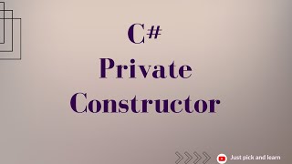 Private Constructor in C  C objectoriented programming  C oops [upl. by Dode978]