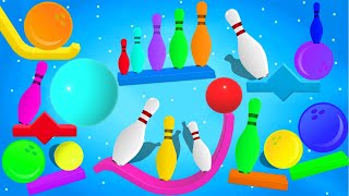 Juegos Para Niños  Rope Bowling  Pelotitas Divertidas de Colores Infantiles nivel 1 al 25 [upl. by Pardew]