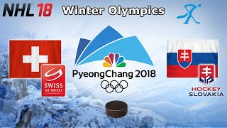 Winter Olympics 2018  Switzerland vs Slovakia  Qualification Playoffs  NHL 18 [upl. by Giliana682]