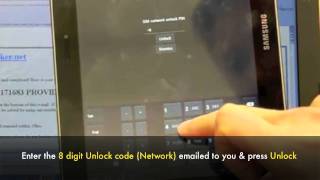 Unlock Galaxy Tab  How to Unlock Samsung Galaxy Tab Network 89  101 by Unlock Code Instructions [upl. by Nonrev786]