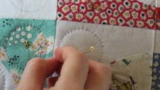 Hand Quilting 7  Tying Off The End Knot [upl. by Etoile]