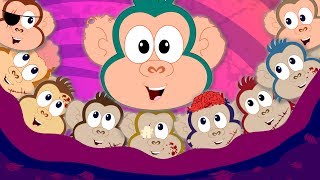 Ten In The Bed  Monkey Rhymes  Nursery Rhymes  Baby Songs [upl. by Eigger]