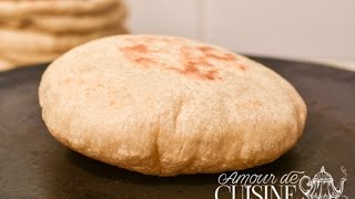 Recette des pitas pain pita libanais réussi à 100  cuisson à la poele par Soulef [upl. by Alicia]