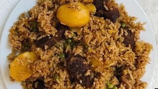 Jinsi ya kupika pilau la nyamacolored rice recipe [upl. by Ashbey]