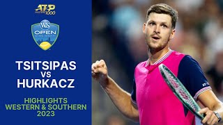 Stefanos Tsitsipas vs Hubert Hurkacz Highlights 2023 WampS Cincinnati Masters 1000 Gameplay [upl. by Oneida134]