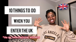 10 THINGS TO DO AS SOON AS YOU ENTER THE UK🇬🇧  BRP GP Bank acc  International Student [upl. by Lotsirhc]