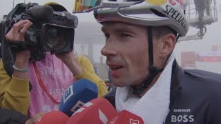 PRIMOZ ROGLIC  INTERVIEW AT THE FINISH  STAGE 15 VUELTA ESPAÑA 2024 [upl. by Slerahc]