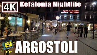 Argostoli  Kefalonia  Greece  Nightlife Walk 4K [upl. by Tiebold]