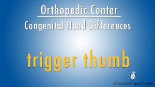 trigger thumb  congenital hand differences  Childrens Hospital Boston [upl. by Whitehurst521]