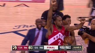 Final Seconds of 2019 NBA Finals Game 6  Toronto Celebration  Raptors vs Warriors [upl. by Sandro]