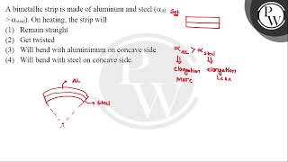 A bimetallic strip is made of aluminum and steel  On heating the strip will [upl. by Eanal]