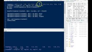 Single Factor ANOVA F test in R [upl. by Laehcimaj]