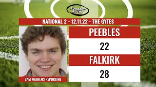 RUGBY REPORT  PEEBLES 2228 FALKIRK  121122 [upl. by Lark]