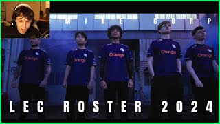 Caedrel Reacts To KCORPs 2024 LEC Roster Reveal [upl. by Eicnarf]