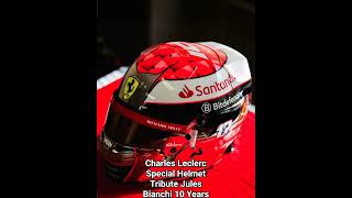 Charles Leclerc special helmet in tribute of Jules Bianchi f12024 views subscribe formulaone [upl. by Collar688]