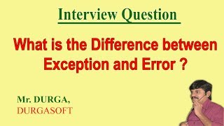 Difference between Exception and Error [upl. by Zampardi764]