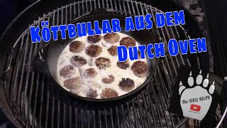 Köttbullar aus dem Dutch Oven mit Champignon Rahmsauce The BBQ BEARDutch Oven rezept [upl. by Lemon901]