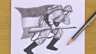 India republic day drawing pencil shading  26th January drawing how to draw republic day [upl. by Nelyt]