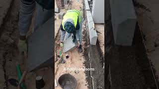 Kerb installation made easyviralshort construction trendingvideo video viralshorts [upl. by Nerot352]