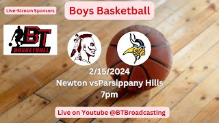 Boys Basketball Newton vs Parsippany Hills 21524 [upl. by Eidnac987]