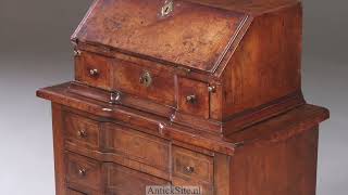 Kleine secretaire of scriban in wortelnoten op cabriolet poten ca 1750 No951405  AntiekSitenl [upl. by Hamrnand55]