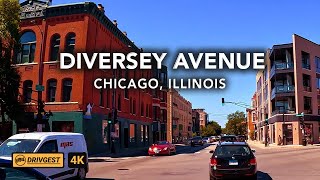 Diversey Parkway  Chicago  Drivetour  4K  Drivgest [upl. by Casta]