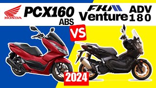 Honda PCX 160 vs FKM Venture ADV 180  Side by Side Comparison  Specs amp Price  2024 [upl. by Broek825]