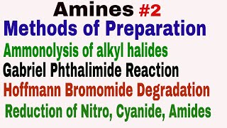 Amines 2 Methods of Preparation  Ammonolysis Reduction of Nitro Cyano Amides Hoffmann [upl. by Derriey]