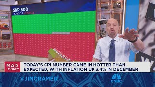 CPI number makes it unlikely Fed will cut rates in March says Jim Cramer [upl. by Analli]