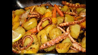 🌸 Oktopod na Galla Recept sa extra prilogom  Octopus on Extra good recipe amp extra side dish 2019 [upl. by Varhol]