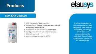 ELAUSYS KNX gateway for SMA inverters [upl. by Wald]