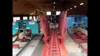 LOG Sawing lines WRAVOR double band saw [upl. by Oenire]