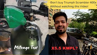 Triumph Scrambler 400X Mileage Test  Unexpected Mileage [upl. by Neirb]